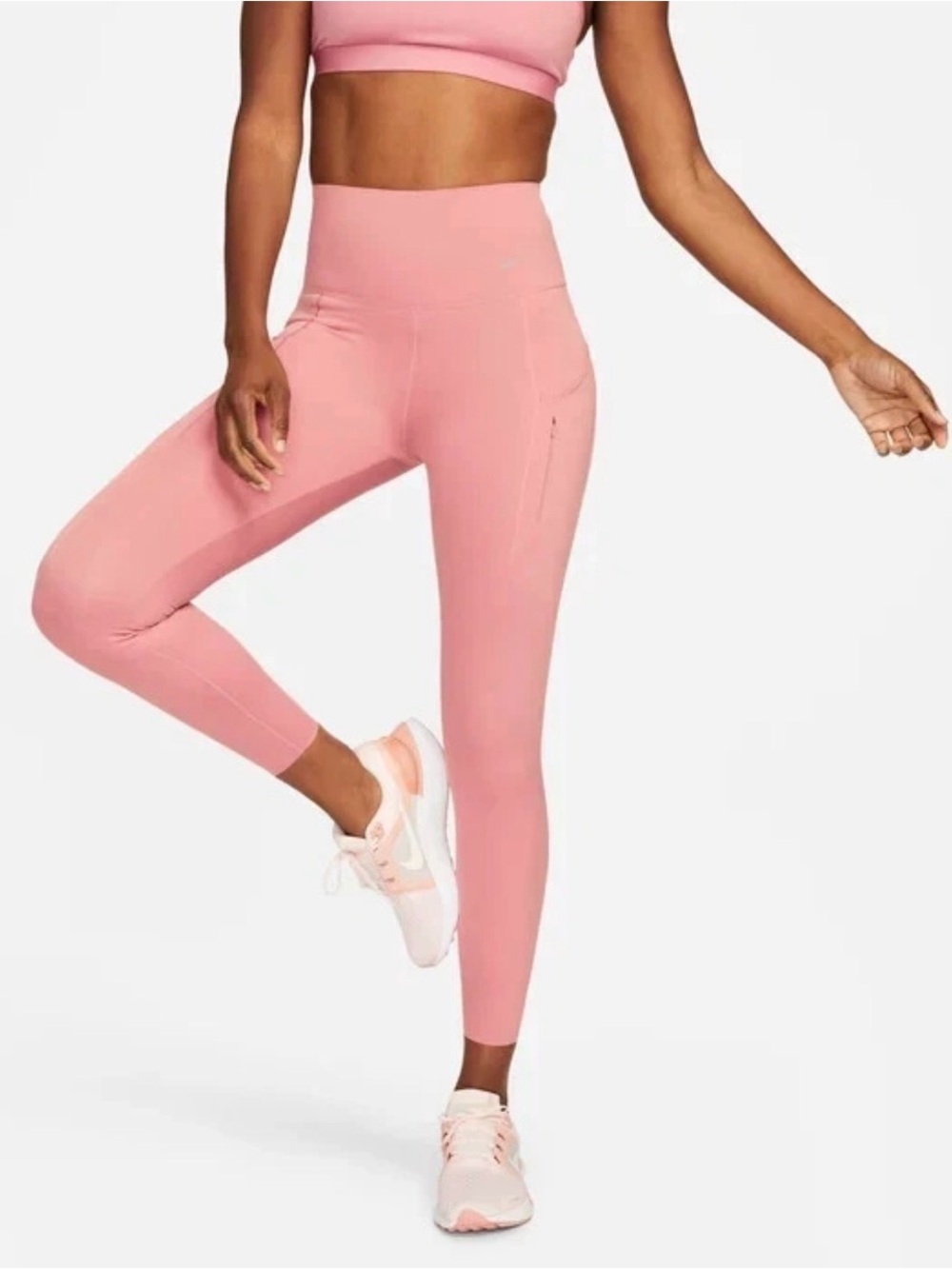 Nike Rose Pink High-Waist Leggings with Side Nike size small